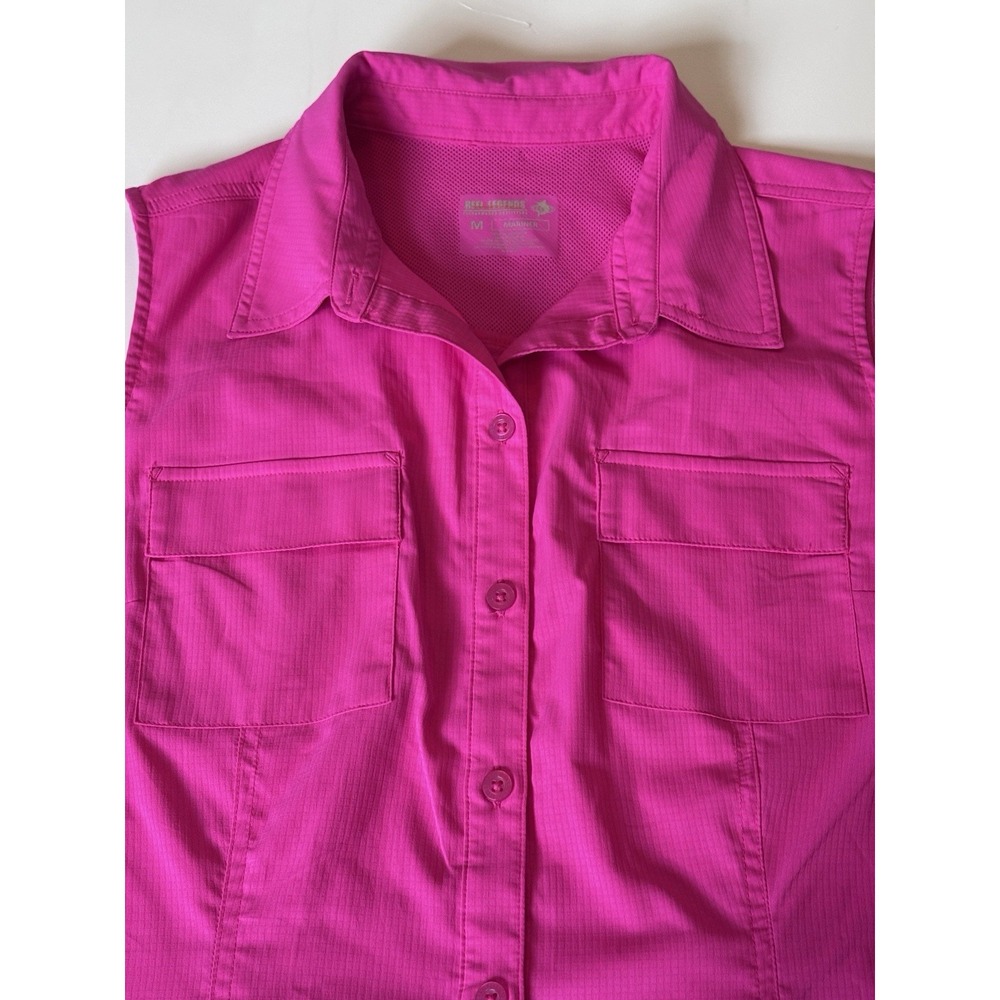 Reel Legends Mariner Sleeveless Vest Women M Pink Performance Fishing Shirt